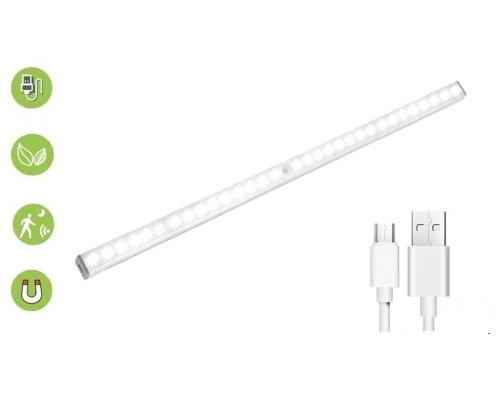 Luz de armario LED alimentada por bateria y cargada a